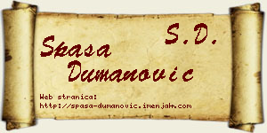 Spasa Dumanović vizit kartica